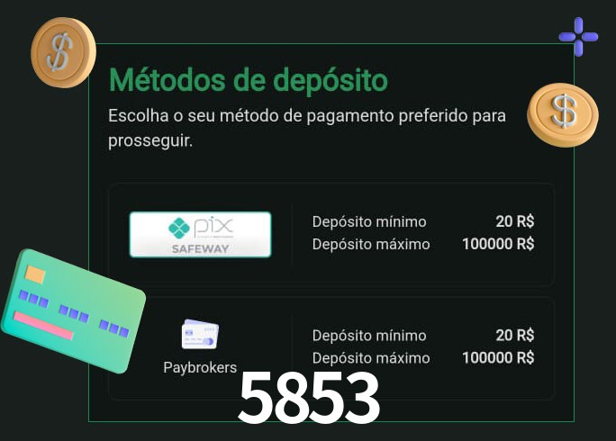 O cassino 5853bet oferece uma grande variedade de métodos de pagamento
